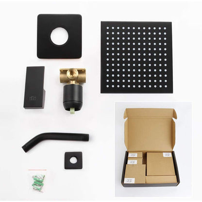 American Imaginations AI-34363 8" Black Rectangle Stainless Steel Transitional Shower Kit