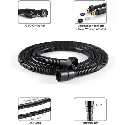 American Imaginations AI-34367 6" Black Round Stainless Steel Modern Shower Head