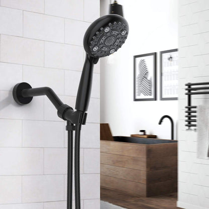 American Imaginations AI-34367 6" Black Round Stainless Steel Modern Shower Head