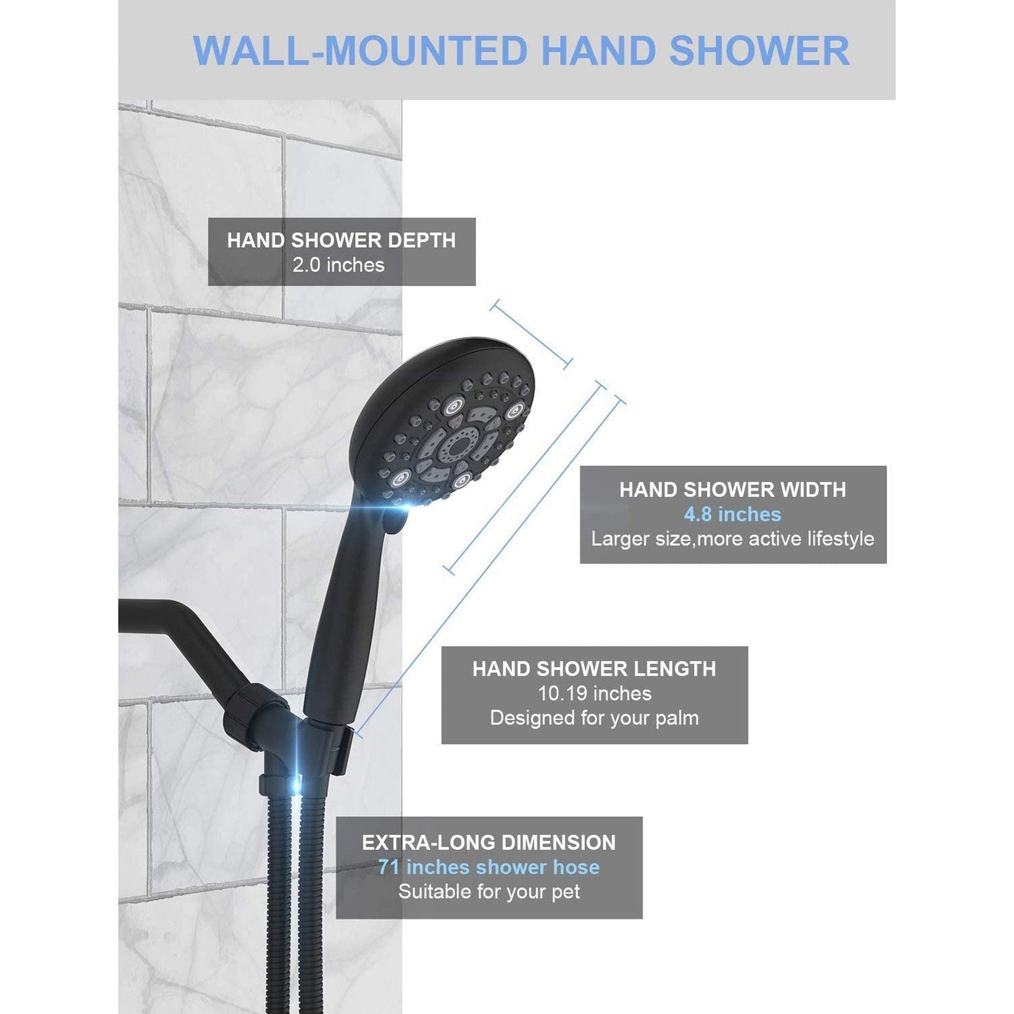 American Imaginations AI-34367 6" Black Round Stainless Steel Modern Shower Head