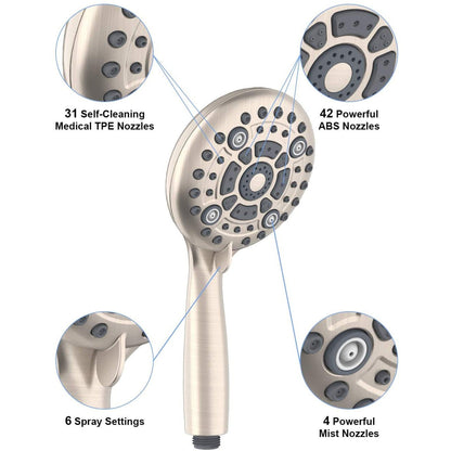 American Imaginations AI-34368 6" Brushed Nickel Round Stainless Steel Modern Shower Head