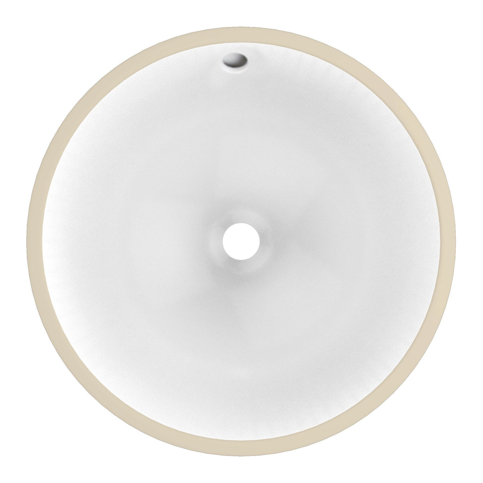 American Imaginations AI-34374 16" White Round Ceramic Transitional Bathroom Undermount Sink
