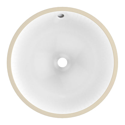 American Imaginations AI-34374 16" White Round Ceramic Transitional Bathroom Undermount Sink