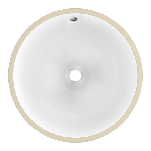 American Imaginations AI-34374 16" White Round Ceramic Transitional Bathroom Undermount Sink