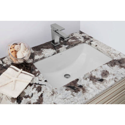 American Imaginations AI-34384 Rectangle White Ceramic Bathroom Undermount Sink with Enamel Glaze Finish