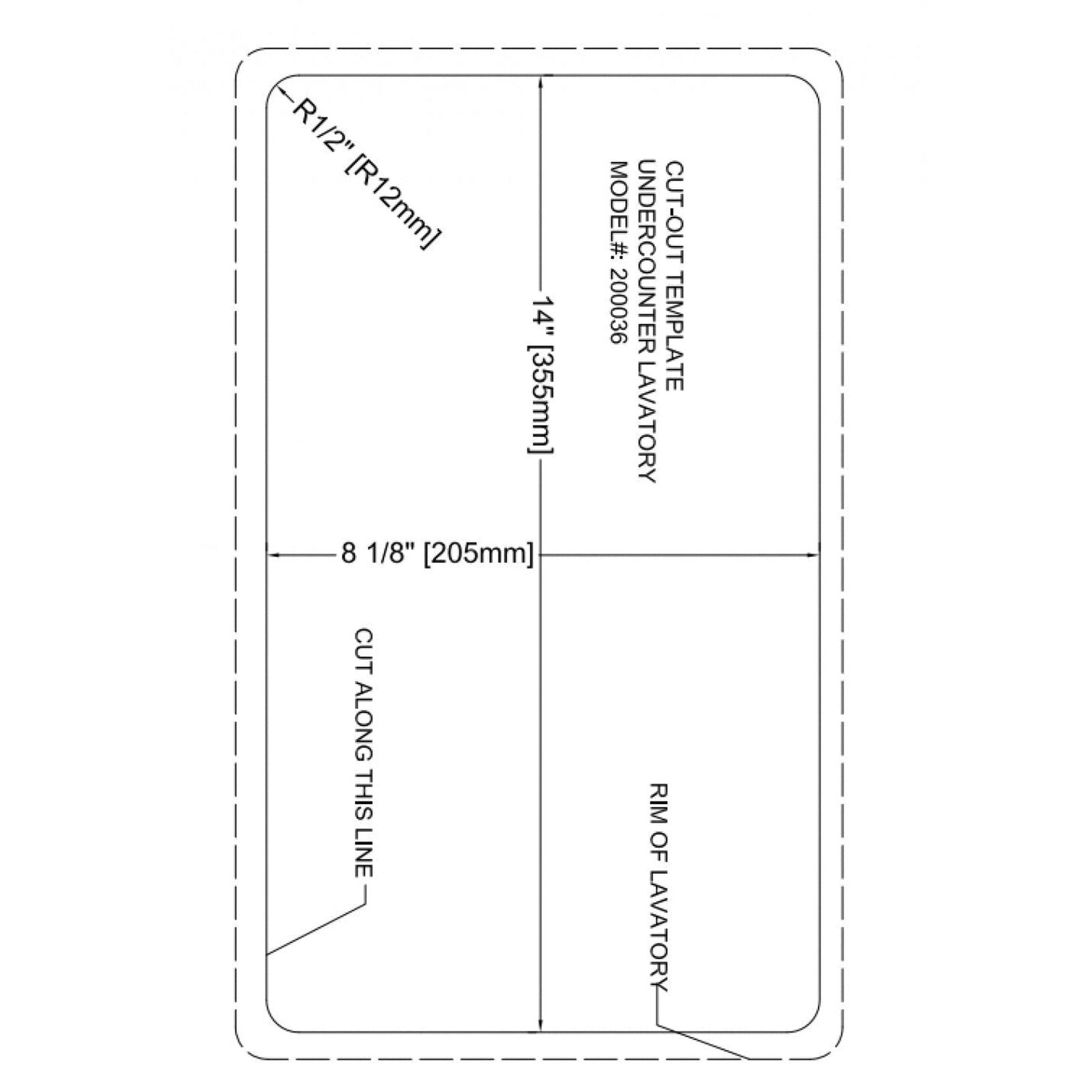 American Imaginations AI-34386 Rectangle White Ceramic Bathroom Undermount Sink with Enamel Glaze Finish