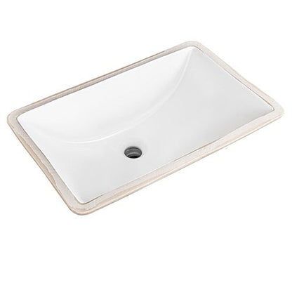 American Imaginations AI-34386 Rectangle White Ceramic Bathroom Undermount Sink with Enamel Glaze Finish