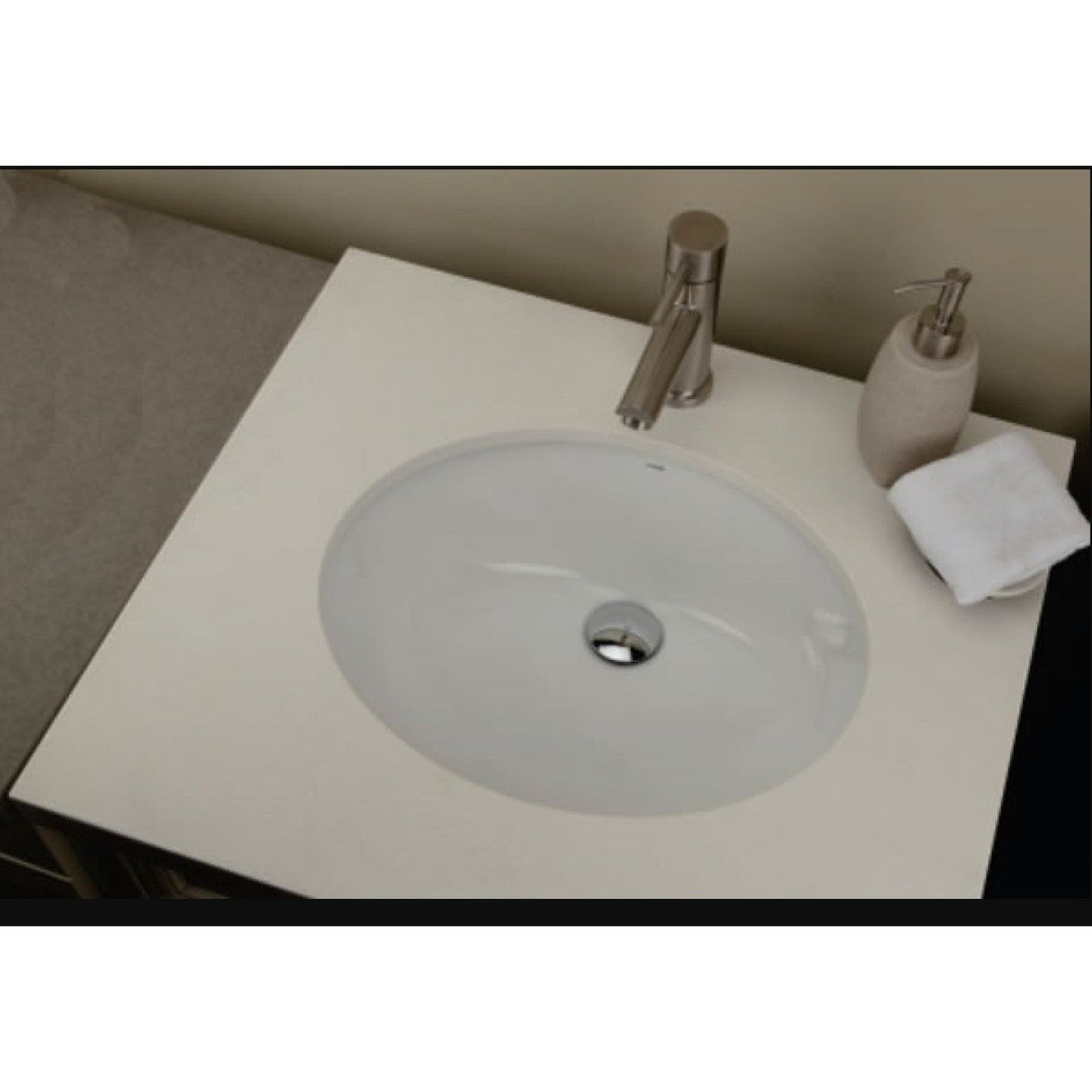 American Imaginations AI-34418 Oval White Ceramic Bathroom Undermount Sink with Enamel Glaze Finish