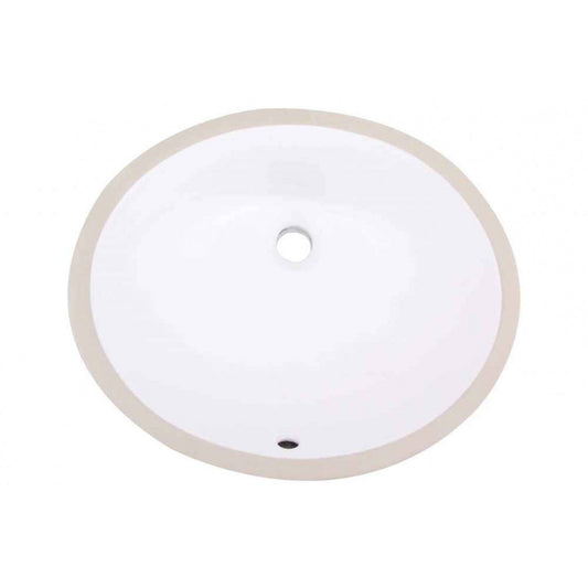 American Imaginations AI-34418 Oval White Ceramic Bathroom Undermount Sink with Enamel Glaze Finish