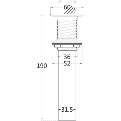 American Imaginations AI-34422 1" Chrome Round Stainless Steel Modern Bathroom Sink Drain