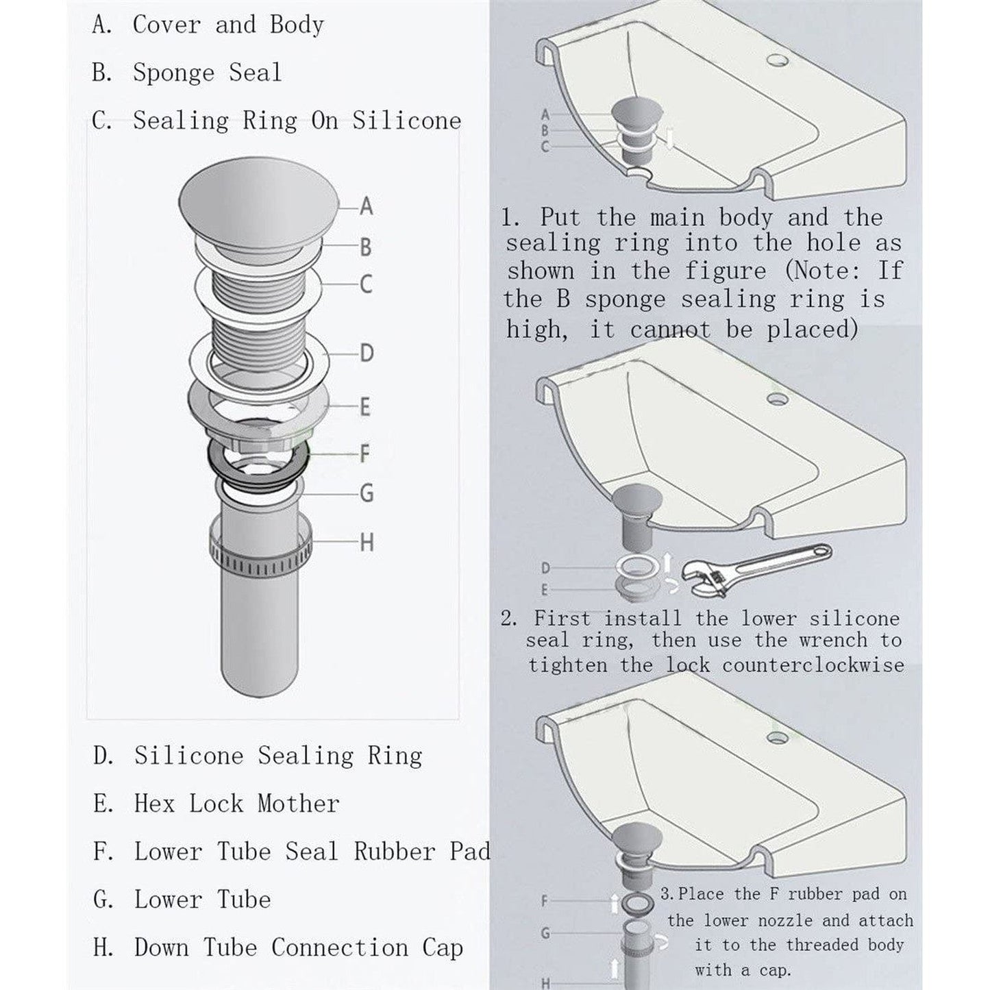 American Imaginations AI-34422 1" Chrome Round Stainless Steel Modern Bathroom Sink Drain