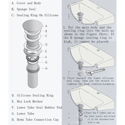 American Imaginations AI-34422 1" Chrome Round Stainless Steel Modern Bathroom Sink Drain