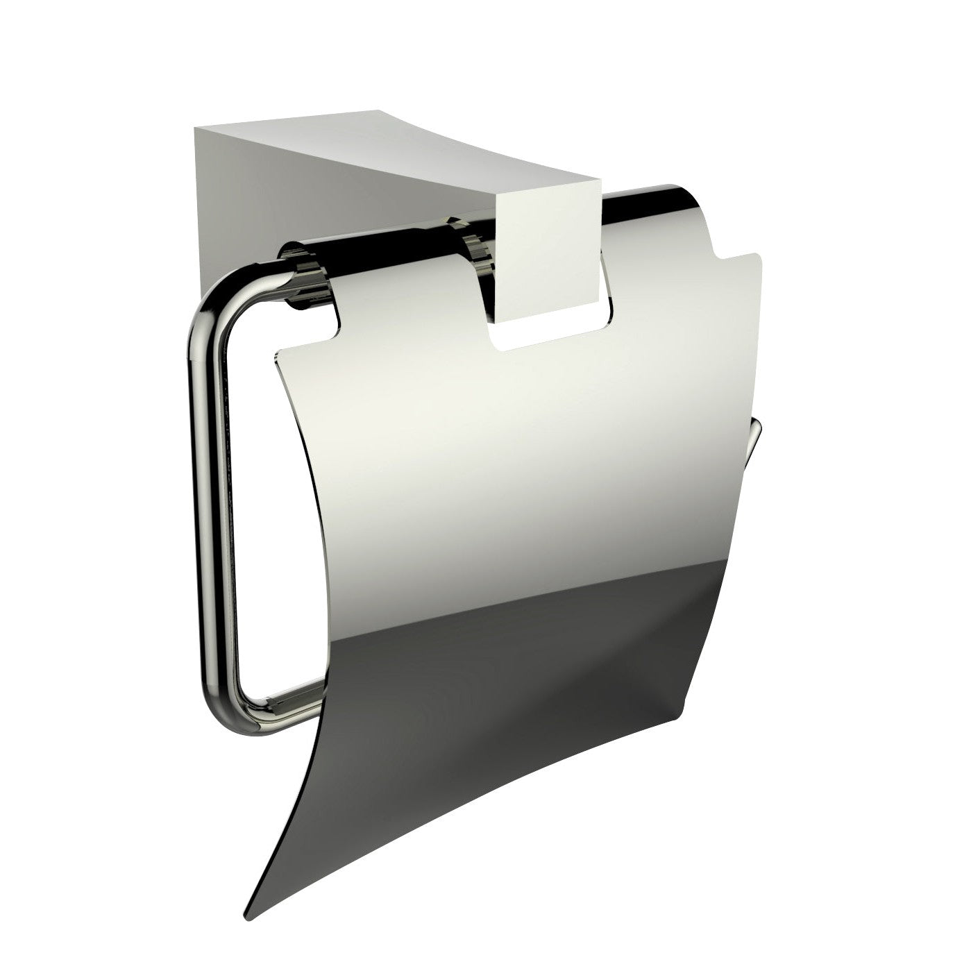 American Imaginations AI-34599 5" Chrome Rectangular Wall Mount Modern Toilet Paper Roll Holder