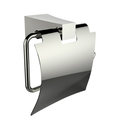 American Imaginations AI-34599 5" Chrome Rectangular Wall Mount Modern Toilet Paper Roll Holder