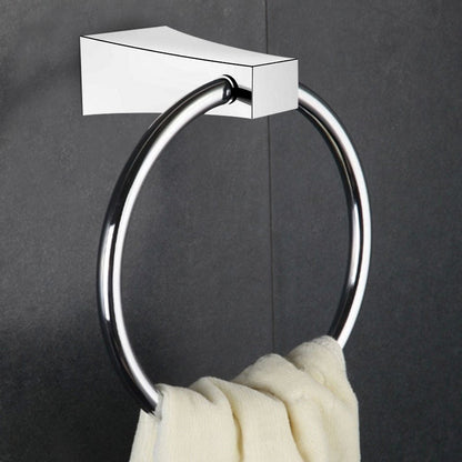 American Imaginations AI-34603 7" Chrome Round Wall Mount Modern Towel Ring