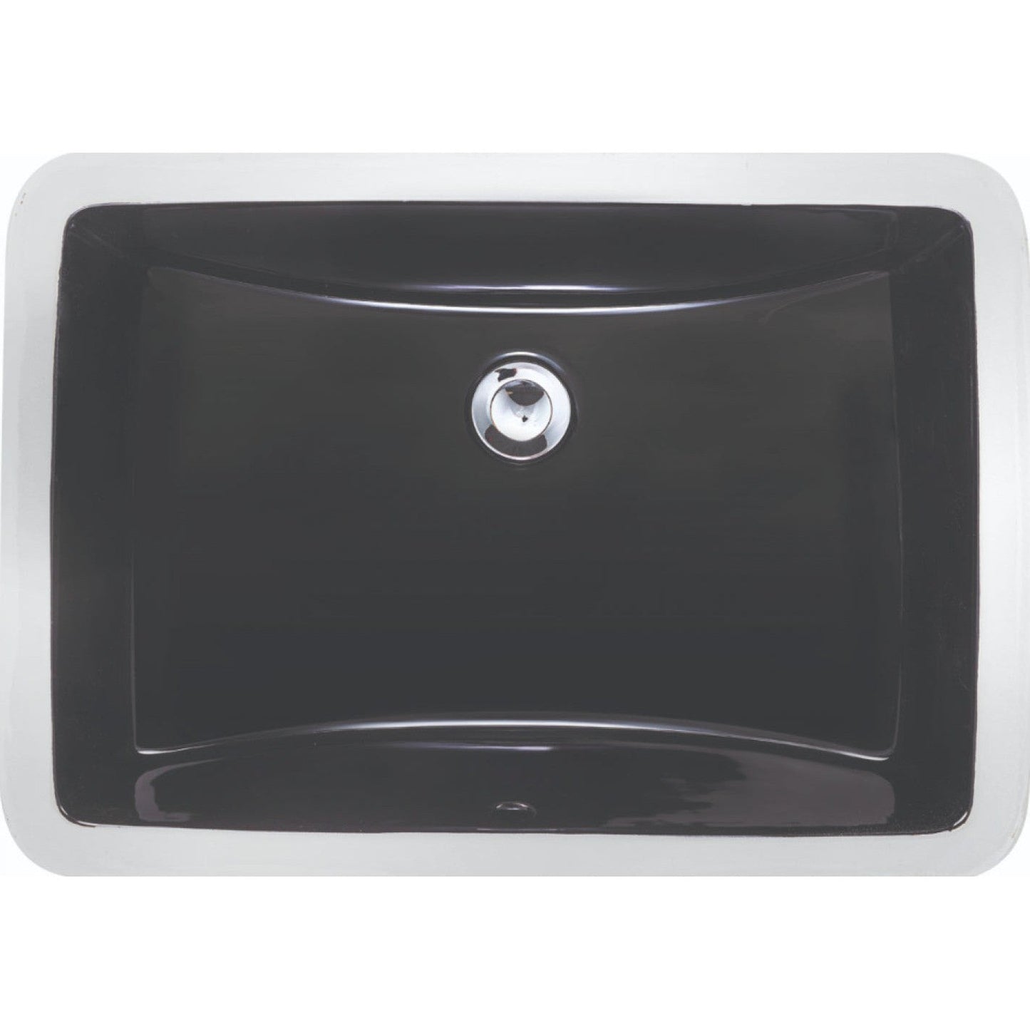 American Imaginations AI-34615 Rectangle Black Ceramic Bathroom Undermount Sink with Enamel Glaze Finish