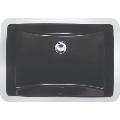 American Imaginations AI-34615 Rectangle Black Ceramic Bathroom Undermount Sink with Enamel Glaze Finish