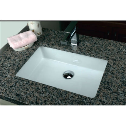 American Imaginations AI-34616 Rectangle White Ceramic Bathroom Undermount Sink with Enamel Glaze Finish