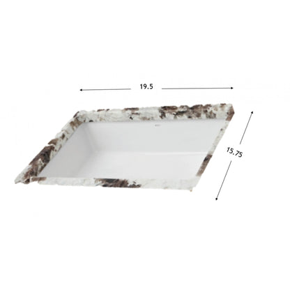 American Imaginations AI-34621 Rectangle White Ceramic Bathroom Undermount Sink with Enamel Glaze Finish