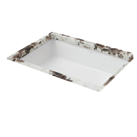 American Imaginations AI-34621 Rectangle White Ceramic Bathroom Undermount Sink with Enamel Glaze Finish