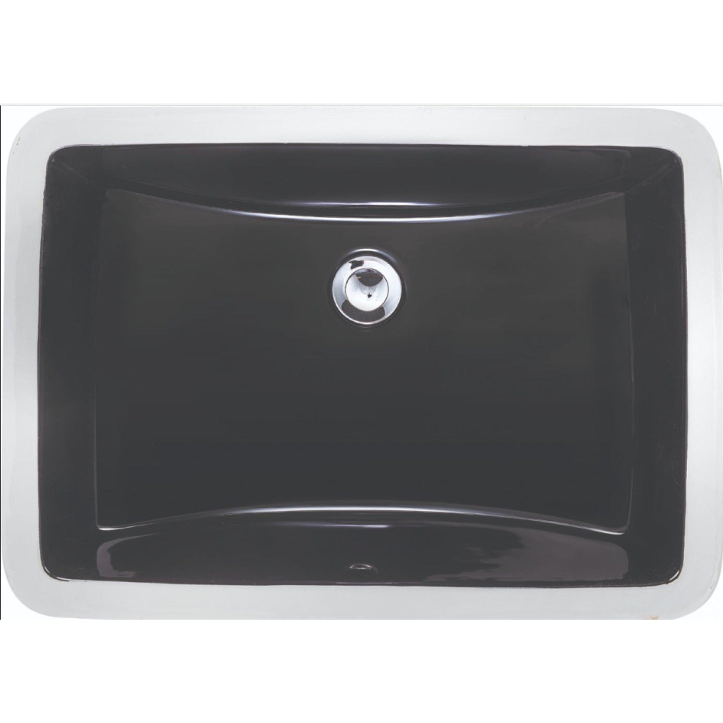 American Imaginations AI-34629 Rectangle Black Ceramic Bathroom Undermount Sink with Enamel Glaze Finish