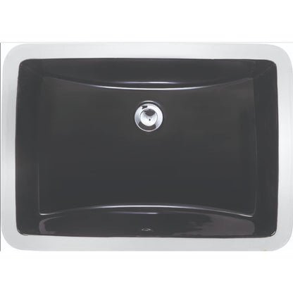 American Imaginations AI-34629 Rectangle Black Ceramic Bathroom Undermount Sink with Enamel Glaze Finish