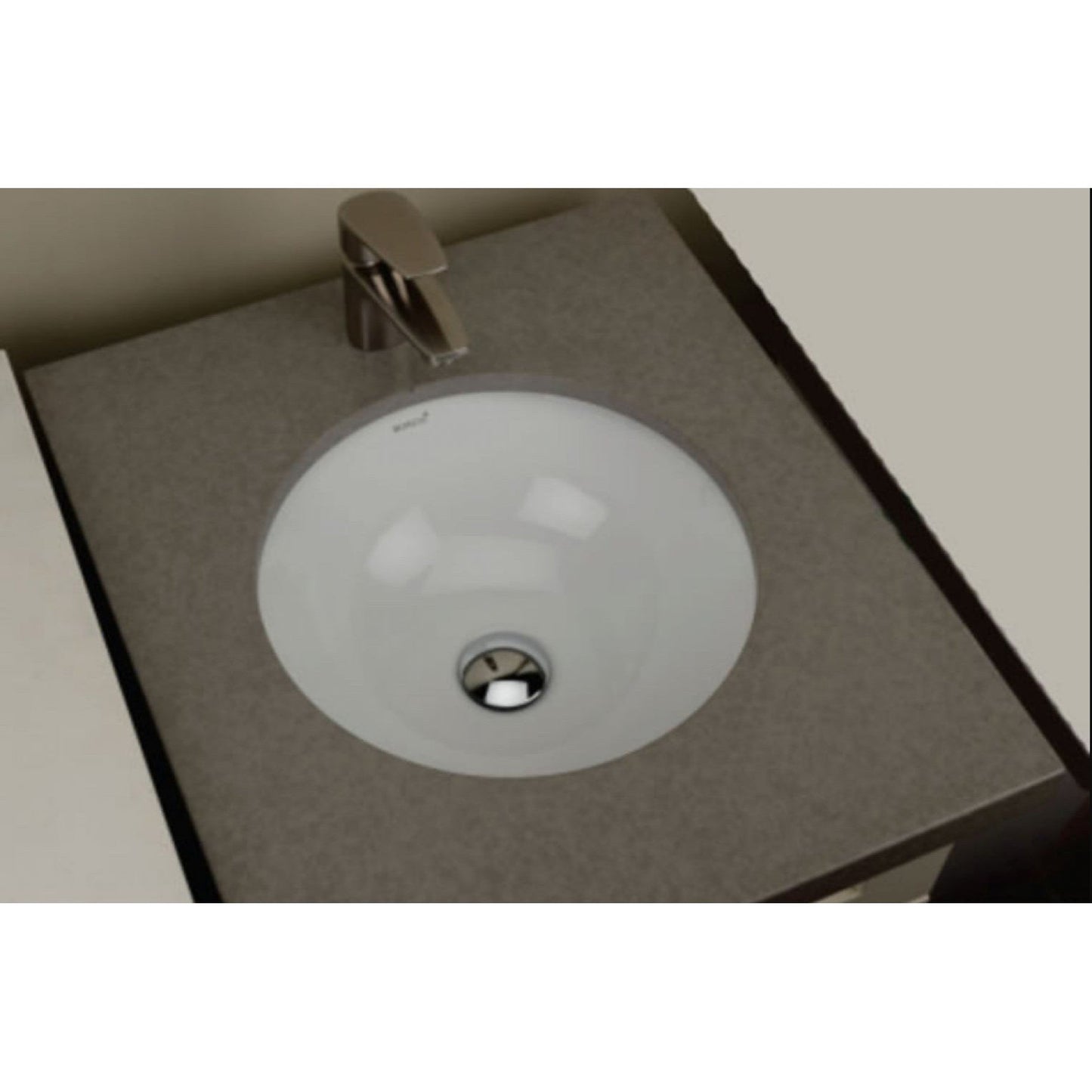 American Imaginations AI-34633 Round White Ceramic Bathroom Undermount Sink with Enamel Glaze Finish