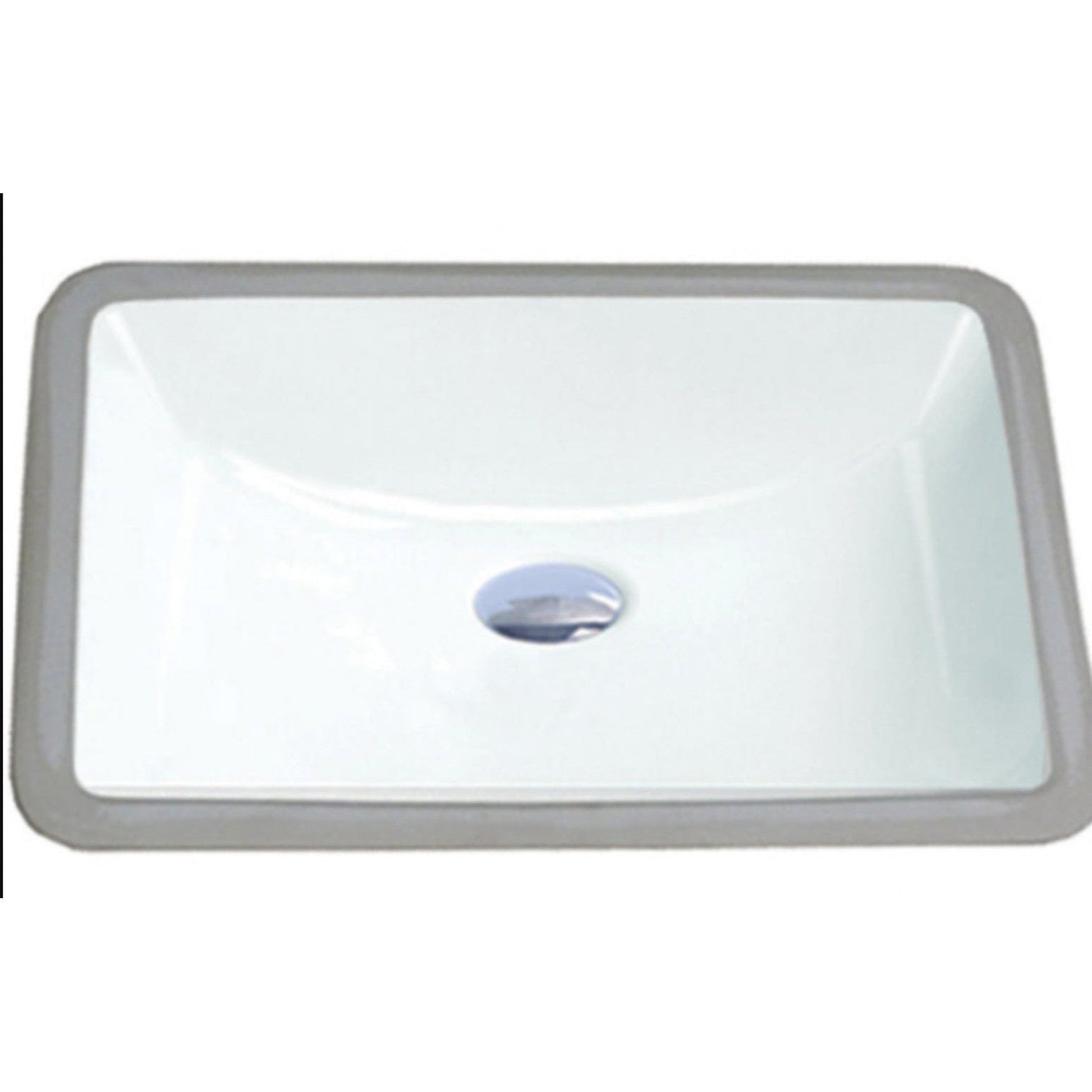 American Imaginations AI-36054 Rectangle White Ceramic Bathroom Undermount Sink with Enamel Glaze Finish