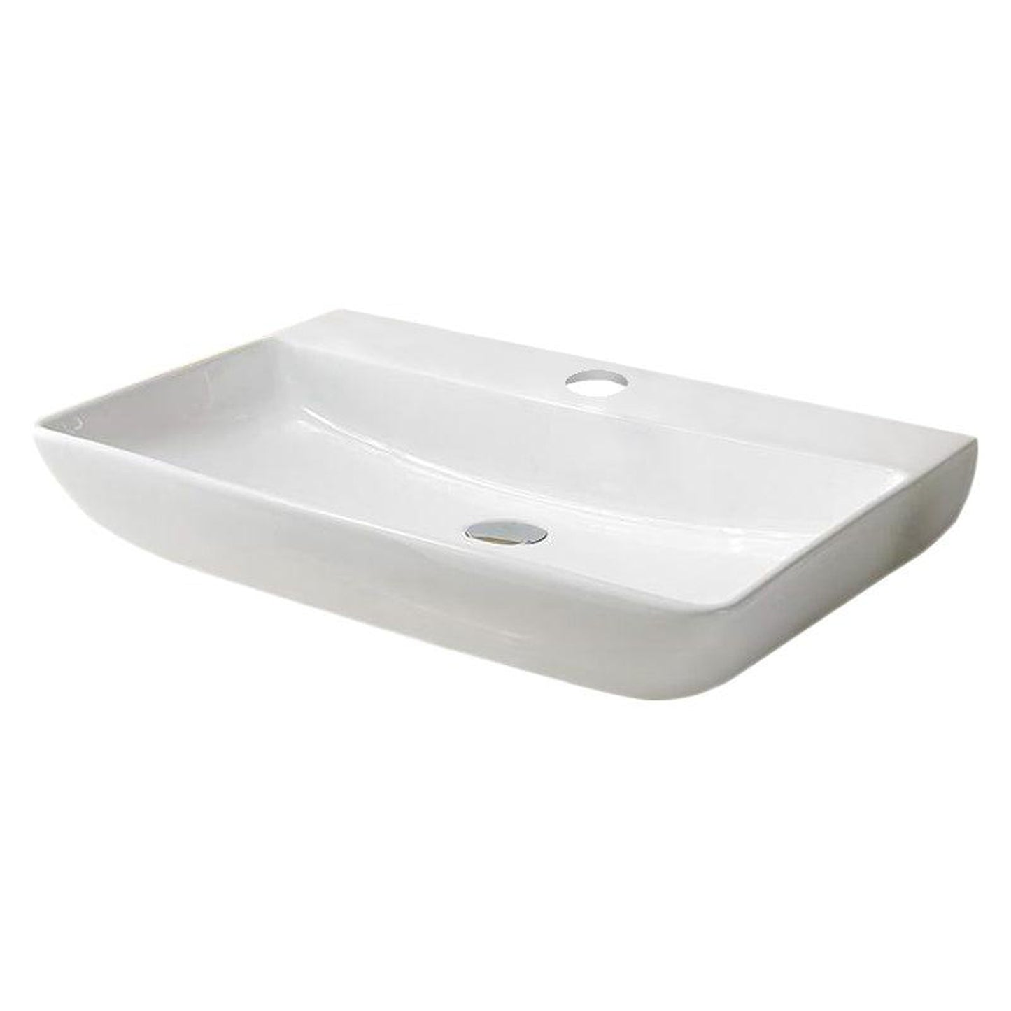 American Imaginations AI-36062 28" Rectangle Enamel Glaze White Ceramic Transitional