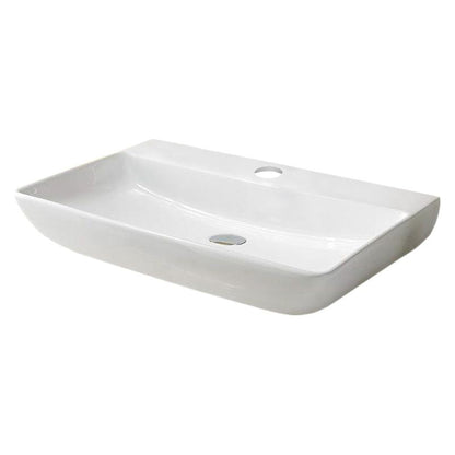American Imaginations AI-36062 28" Rectangle Enamel Glaze White Ceramic Transitional