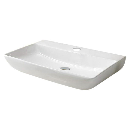 American Imaginations AI-36062 28" Rectangle Enamel Glaze White Ceramic Transitional