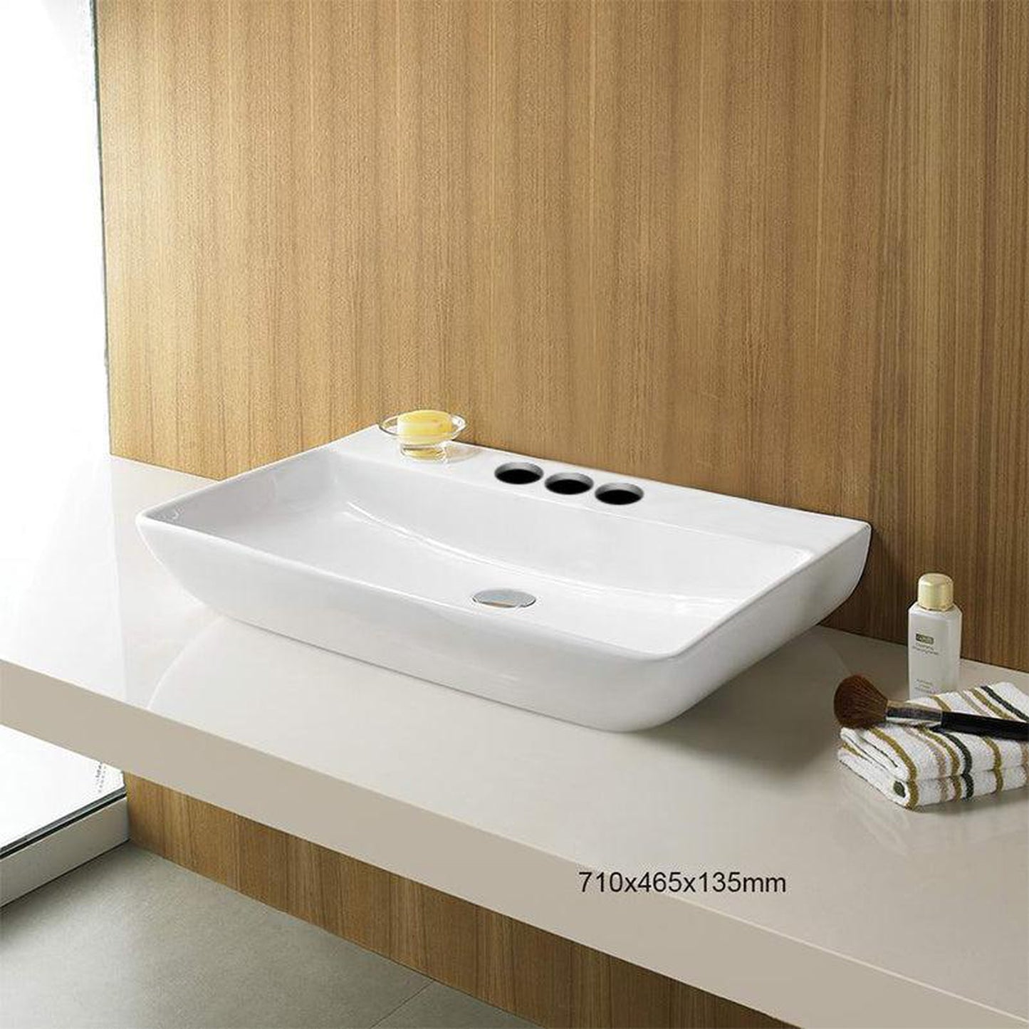 American Imaginations AI-36063 28" Rectangle Enamel Glaze White Ceramic Transitional