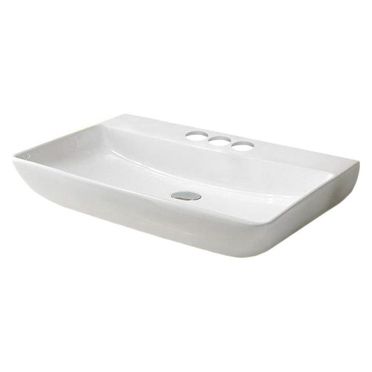 American Imaginations AI-36063 28" Rectangle Enamel Glaze White Ceramic Transitional