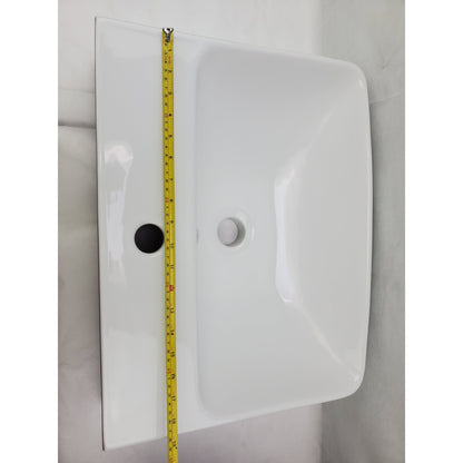 American Imaginations AI-36074 20" Rectangle Enamel Glaze White Ceramic Transitional