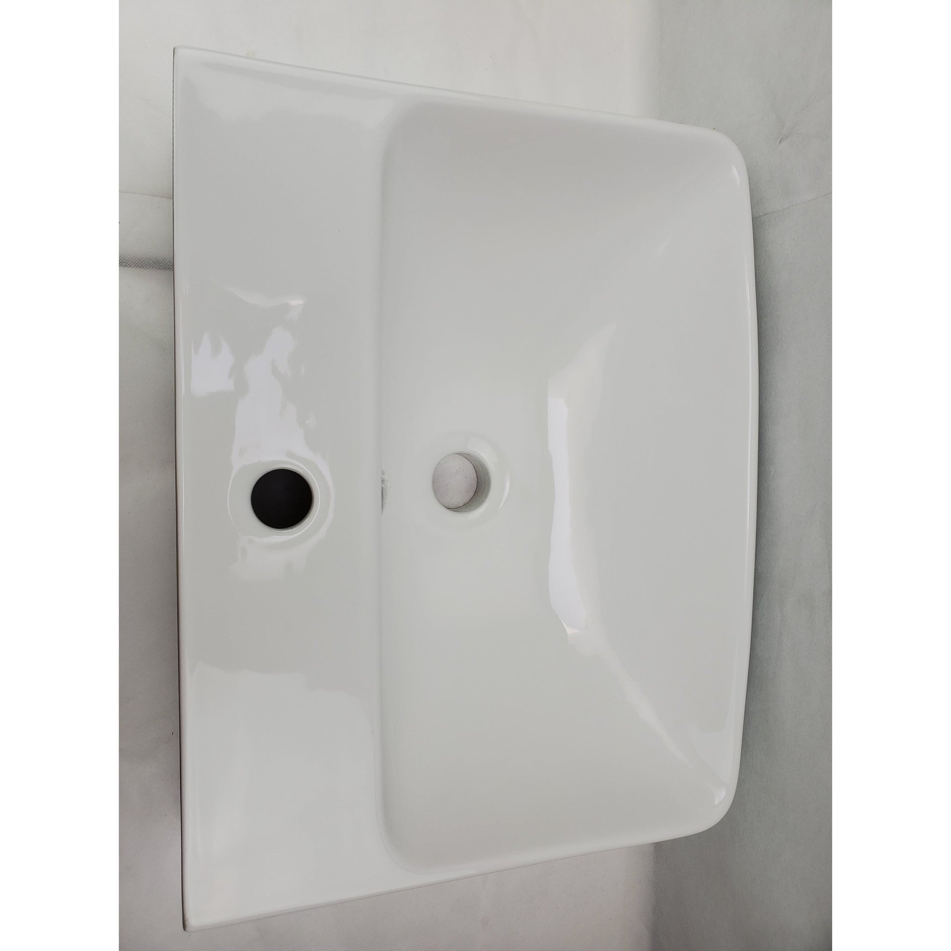 American Imaginations AI-36074 20" Rectangle Enamel Glaze White Ceramic Transitional