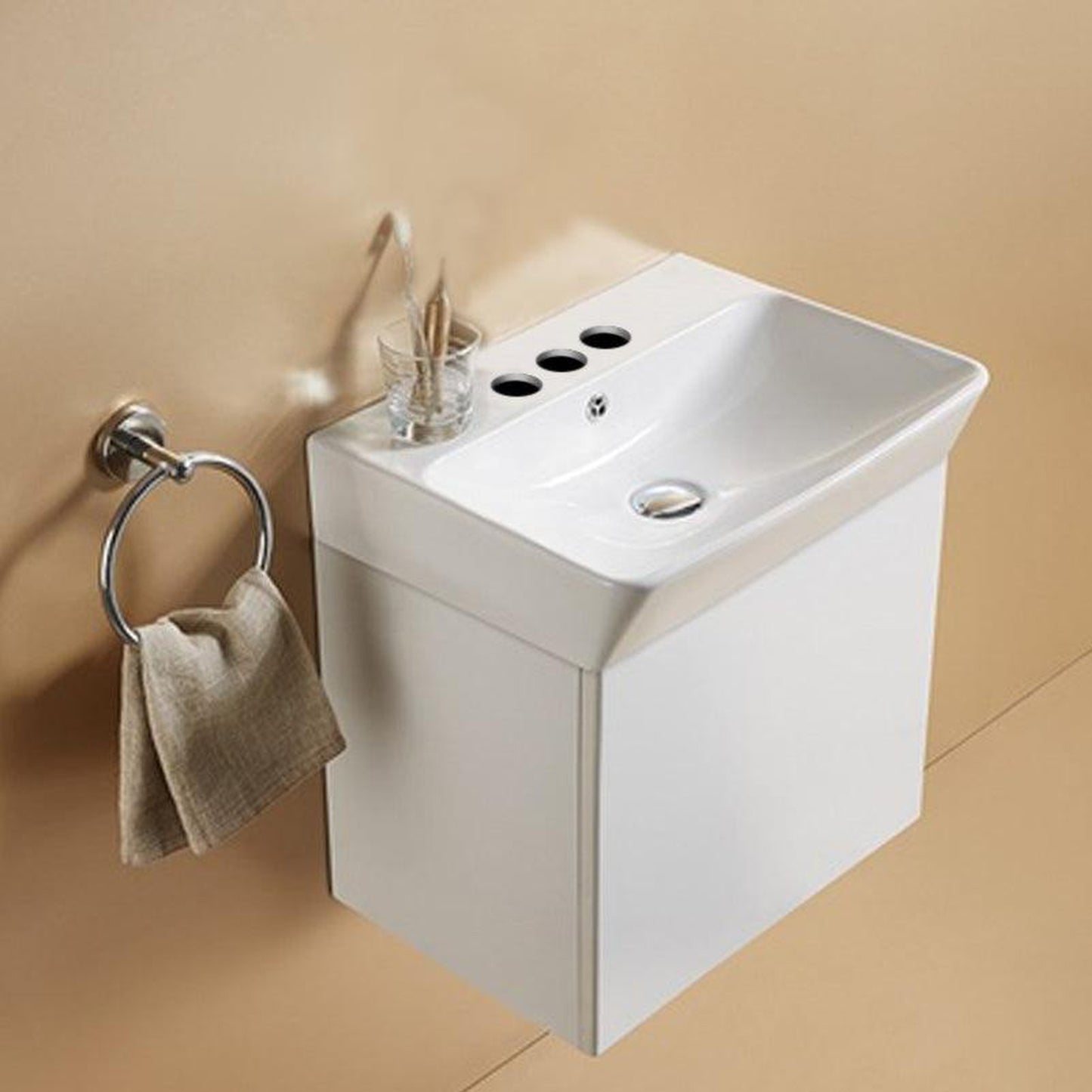 American Imaginations AI-36075 20" Rectangle Enamel Glaze White Ceramic Transitional