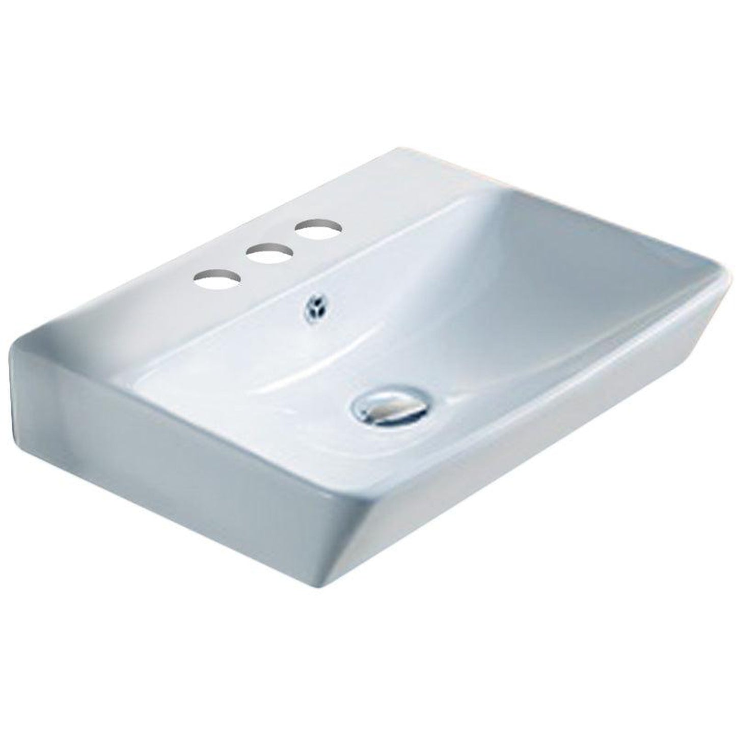 American Imaginations AI-36075 20" Rectangle Enamel Glaze White Ceramic Transitional