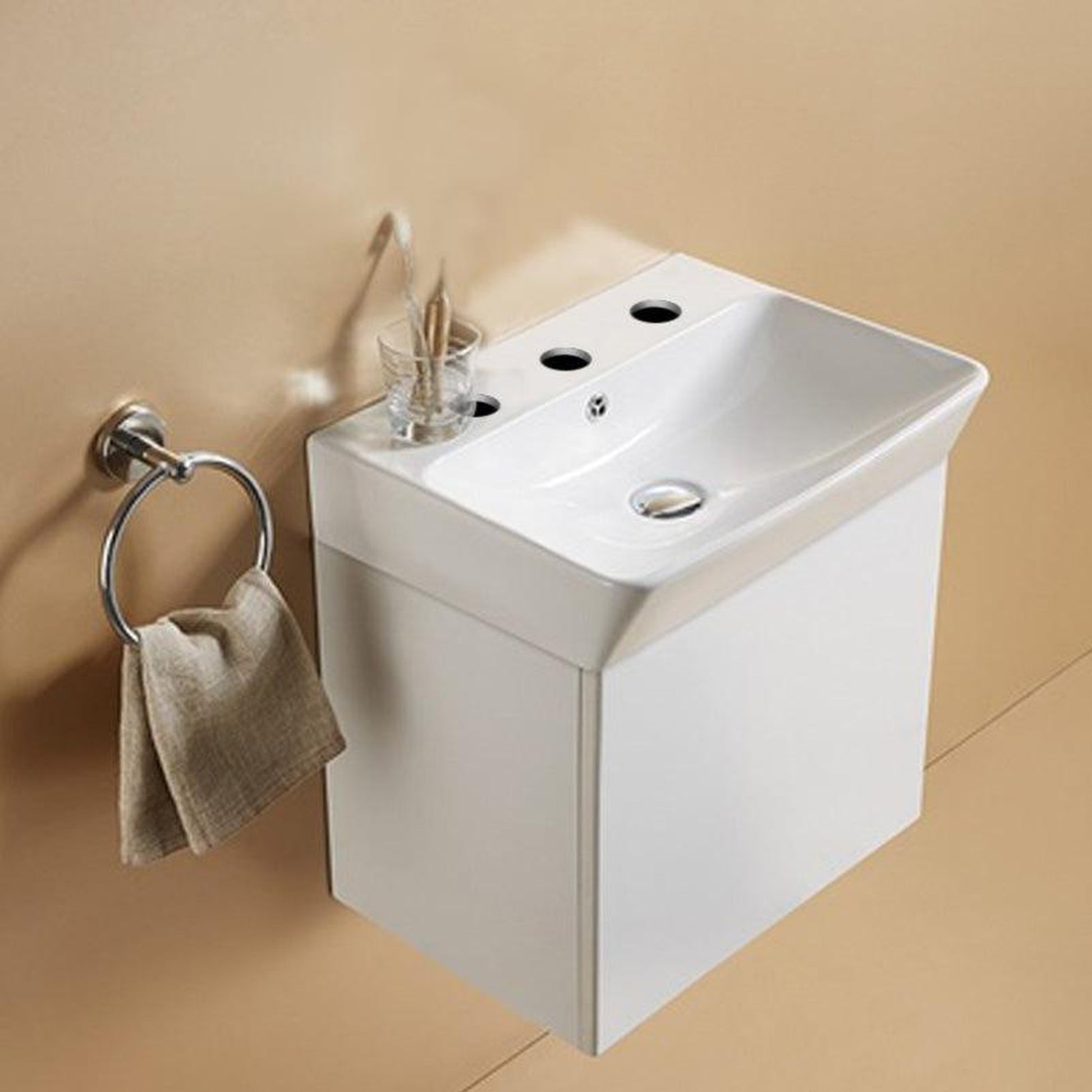 American Imaginations AI-36076 20" Rectangle Enamel Glaze White Ceramic Transitional