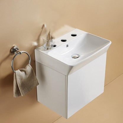 American Imaginations AI-36076 20" Rectangle Enamel Glaze White Ceramic Transitional