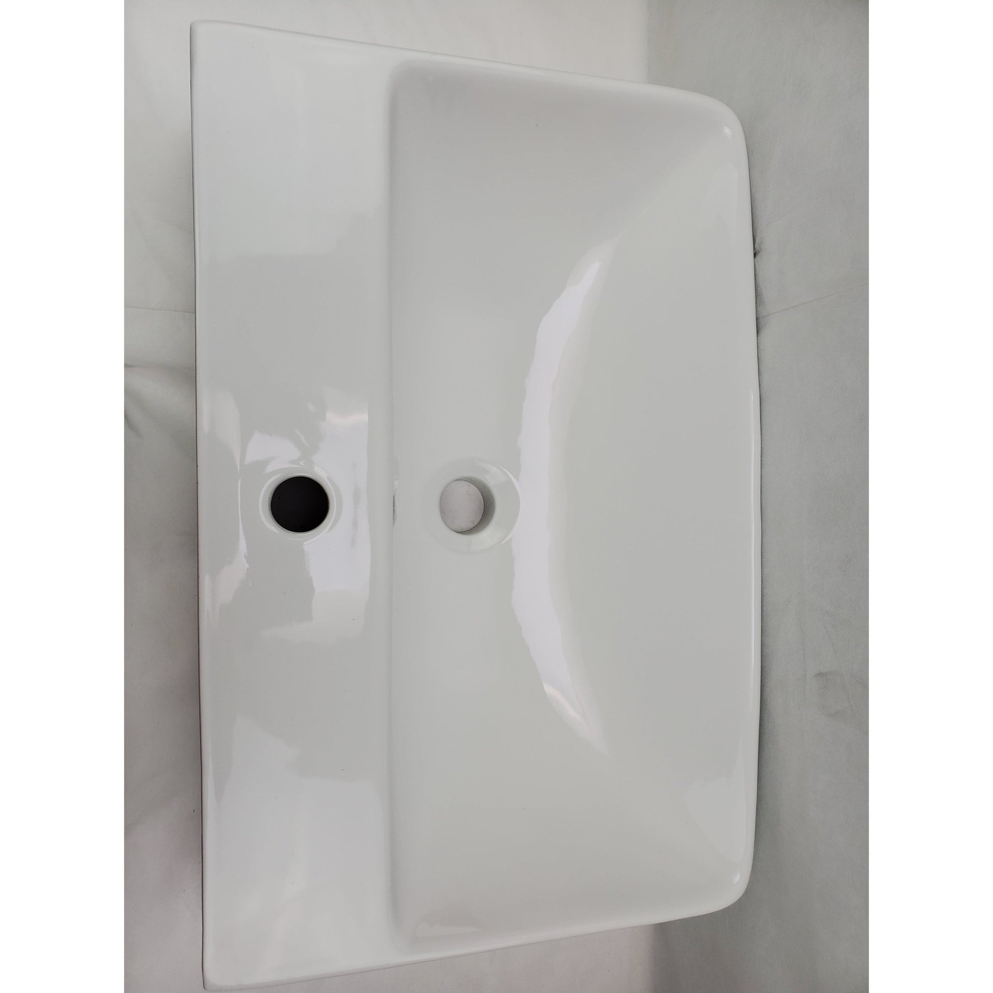 American Imaginations AI-36077 24" Rectangle Enamel Glaze White Ceramic Transitional