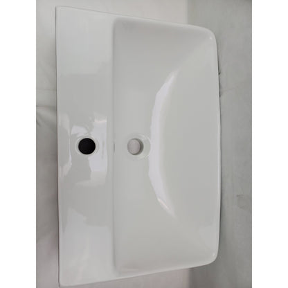 American Imaginations AI-36077 24" Rectangle Enamel Glaze White Ceramic Transitional