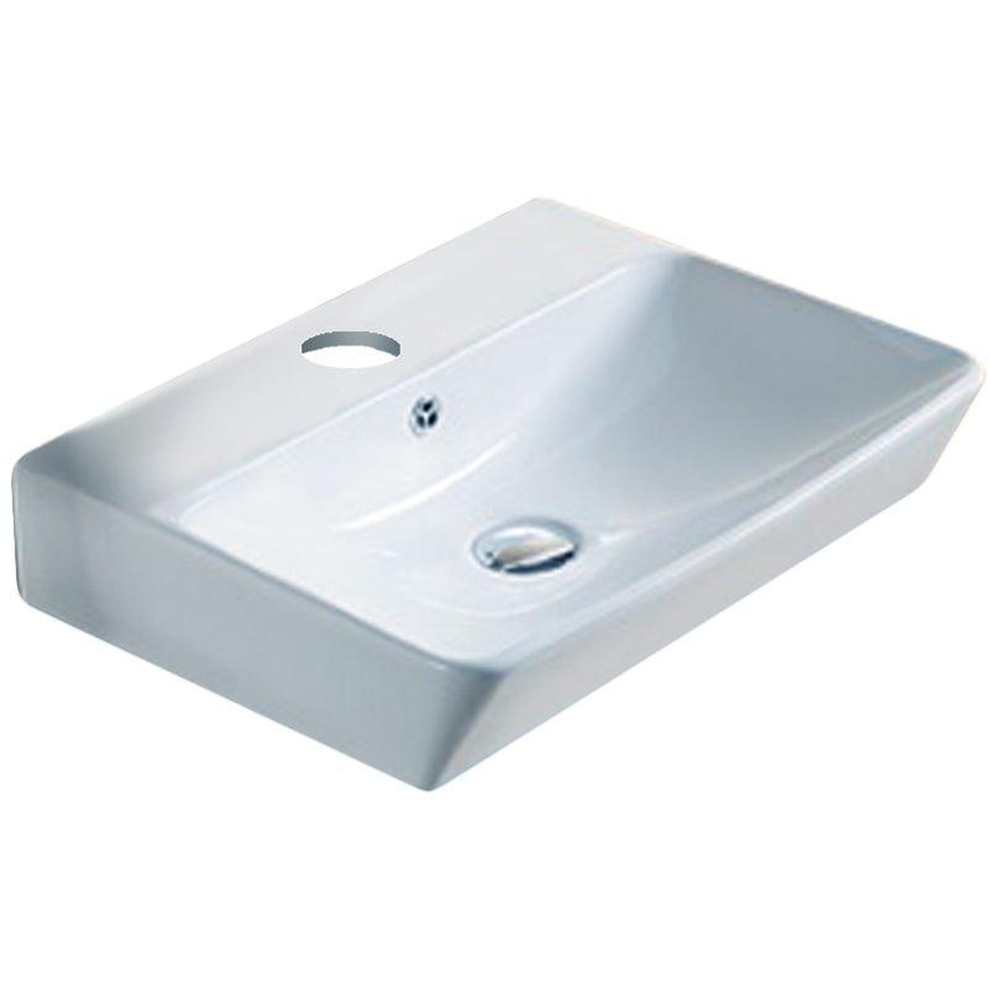 American Imaginations AI-36077 24" Rectangle Enamel Glaze White Ceramic Transitional