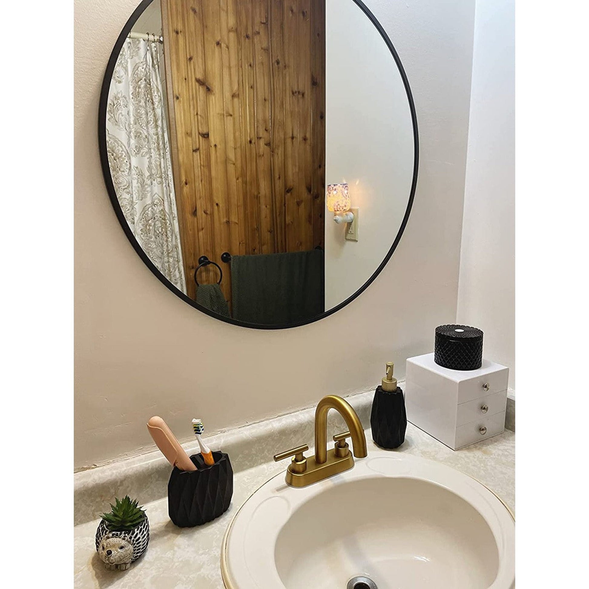 American Imaginations AI-36082 Rectangle Brushed Brass Lead Free Brass Bathroom Sink Faucet with Brass Finish