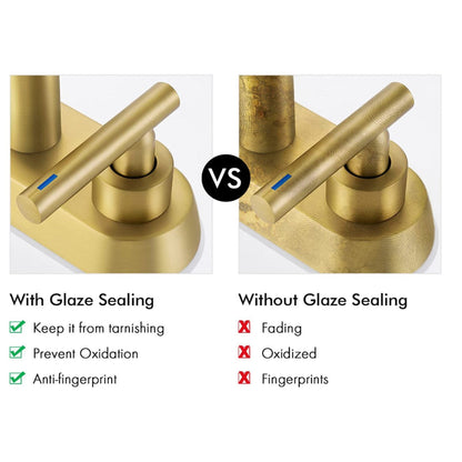 American Imaginations AI-36082 Rectangle Brushed Brass Lead Free Brass Bathroom Sink Faucet with Brass Finish