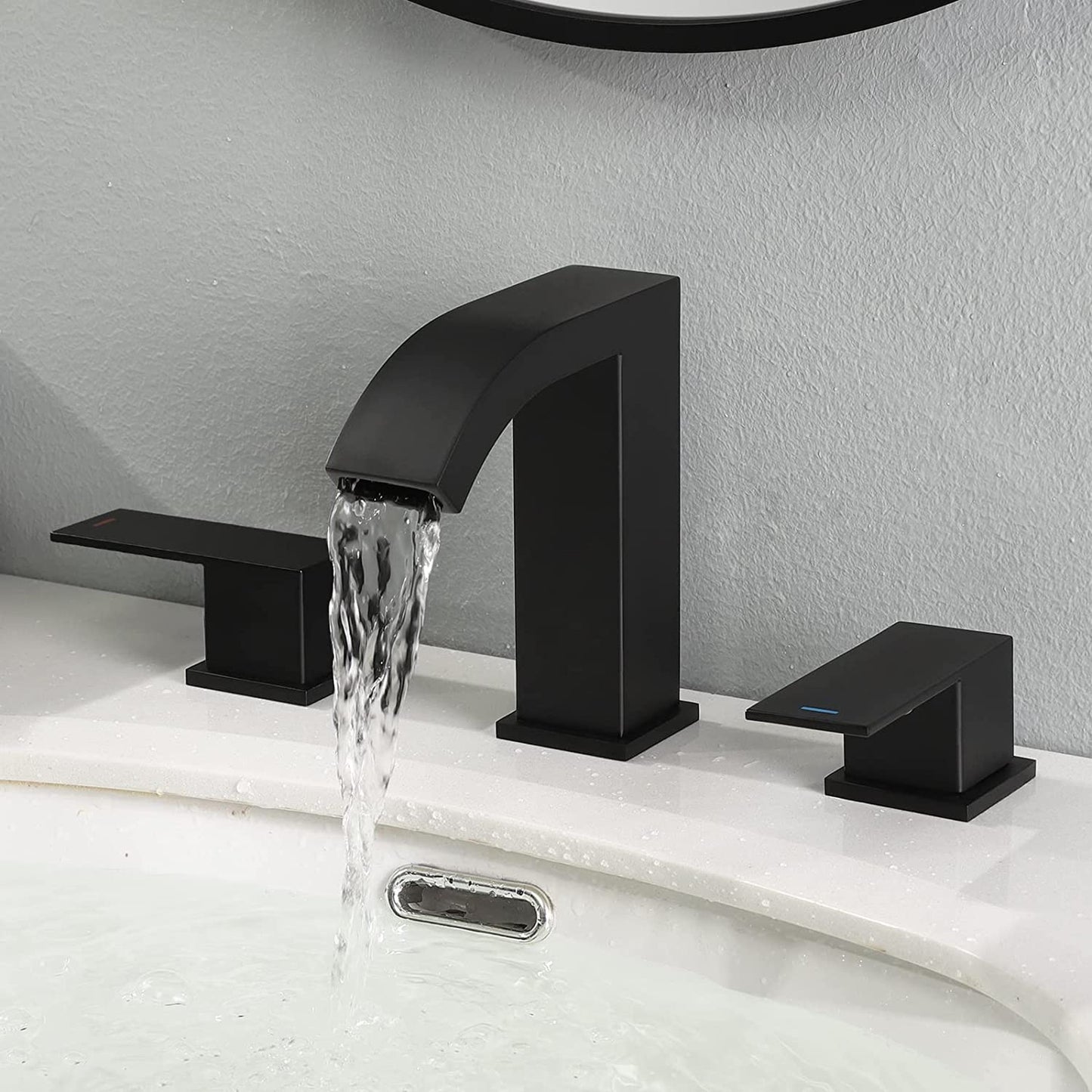 American Imaginations AI-36102 Square Black Stainless Steel Bathroom Sink Faucet with Matte Finish