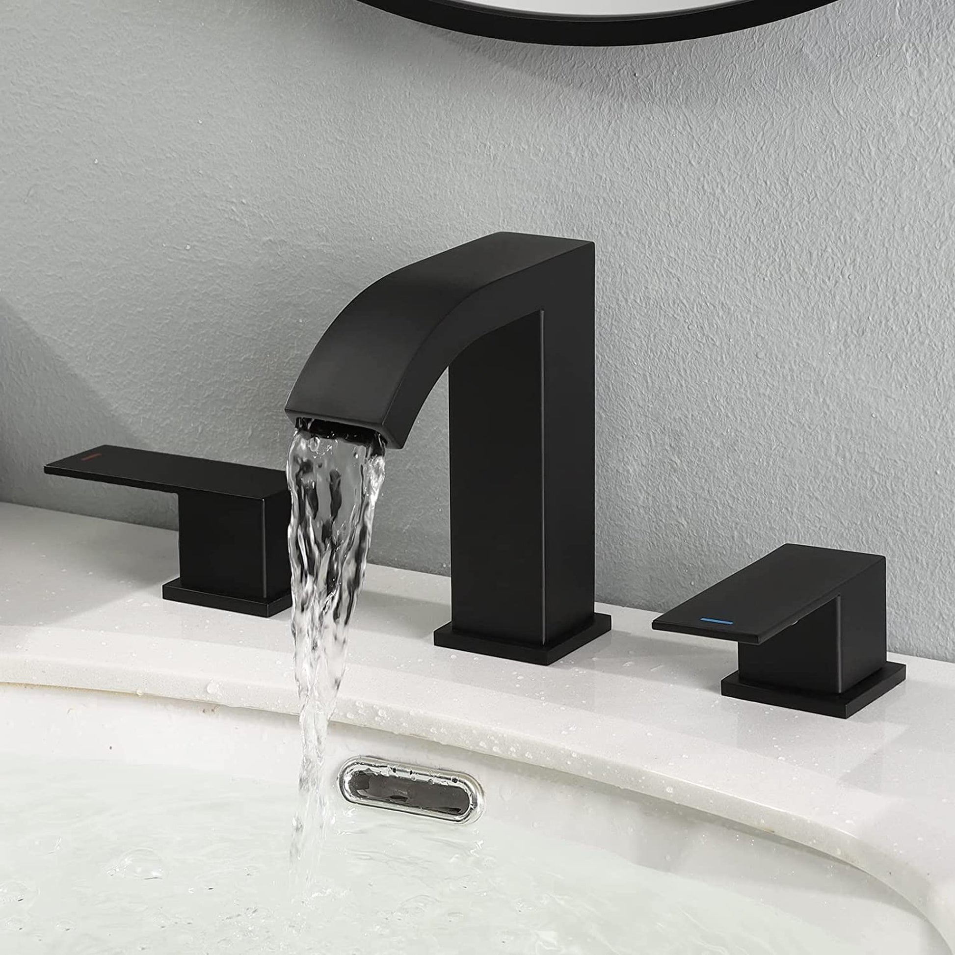 American Imaginations AI-36102 Square Black Stainless Steel Bathroom Sink Faucet with Matte Finish