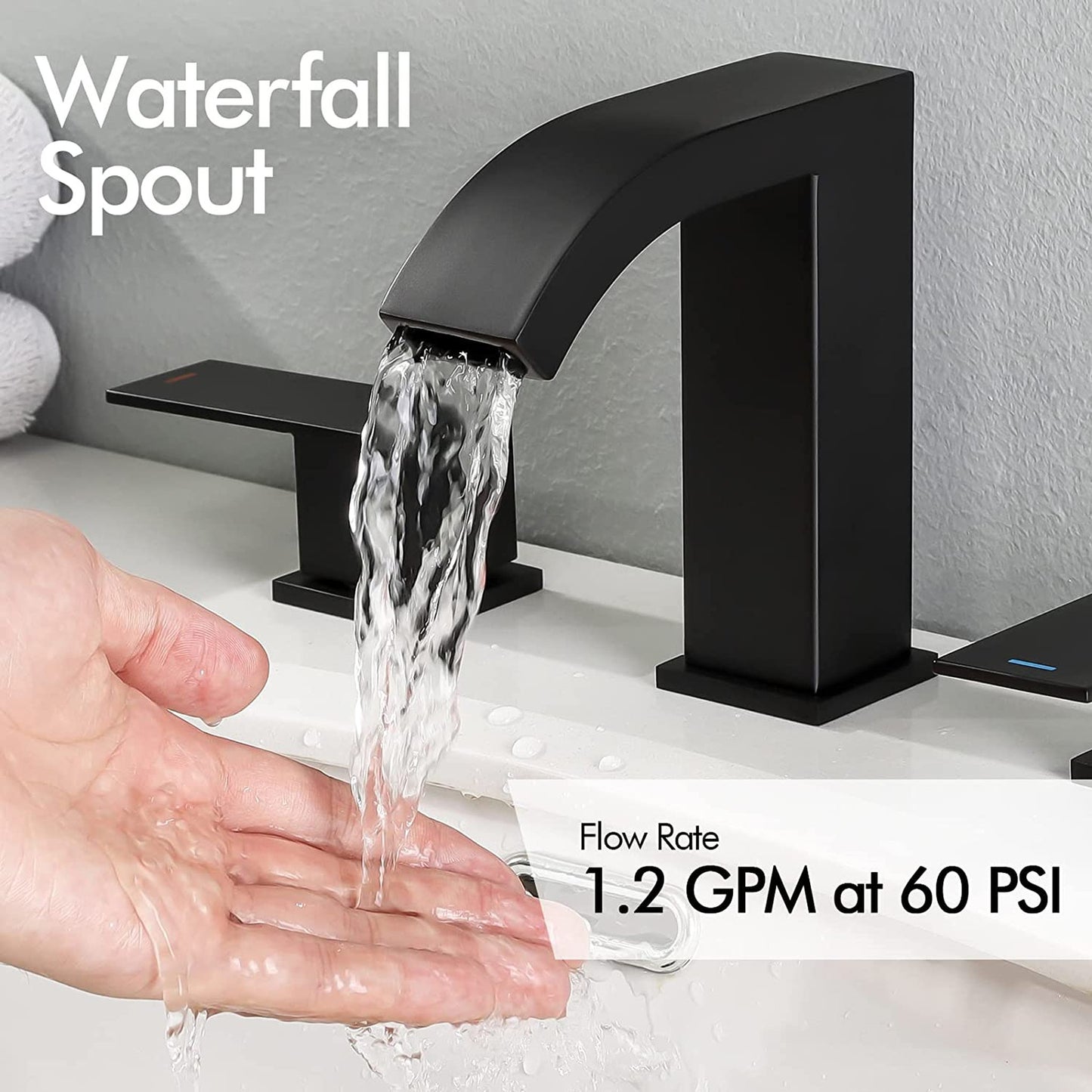 American Imaginations AI-36102 Square Black Stainless Steel Bathroom Sink Faucet with Matte Finish