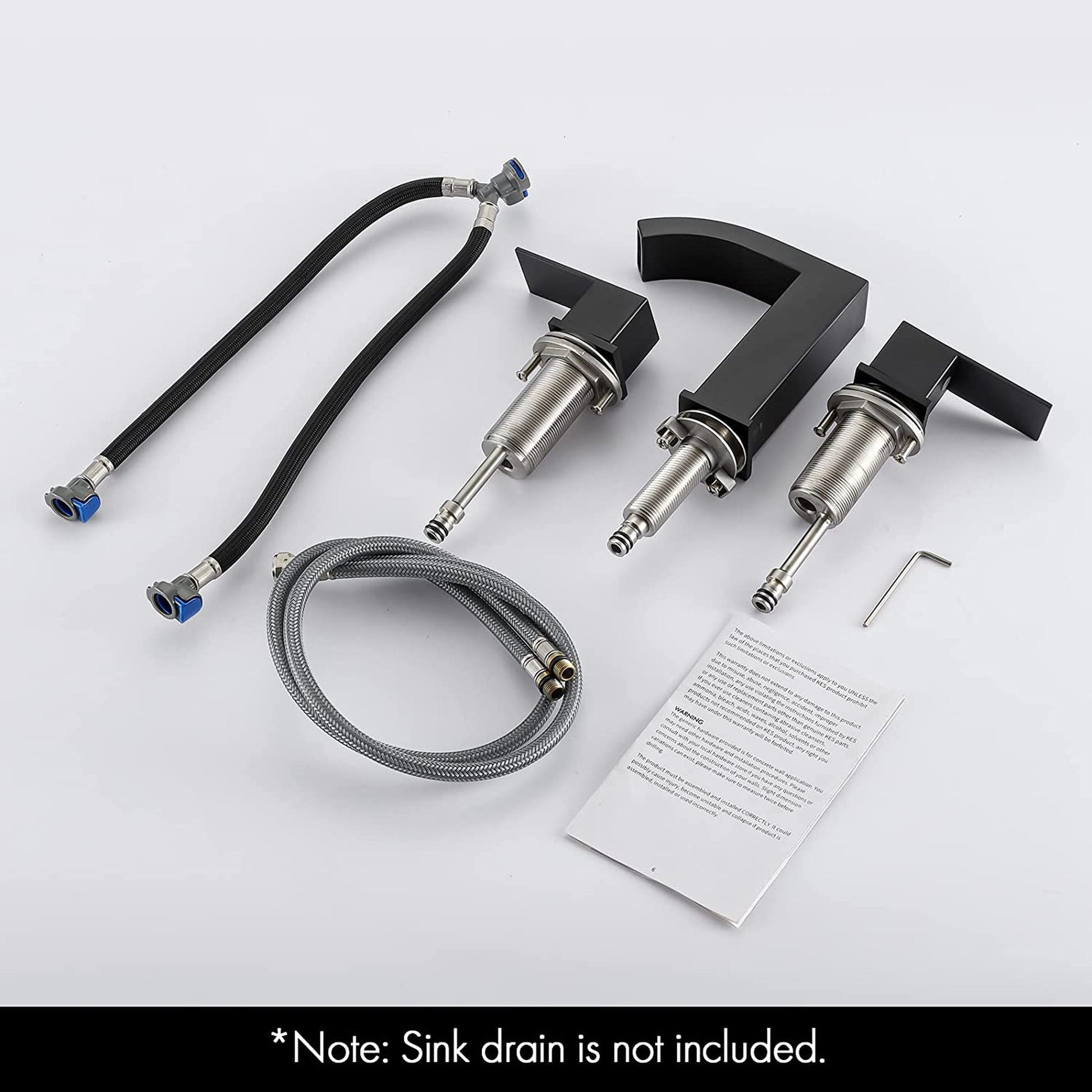 American Imaginations AI-36102 Square Black Stainless Steel Bathroom Sink Faucet with Matte Finish