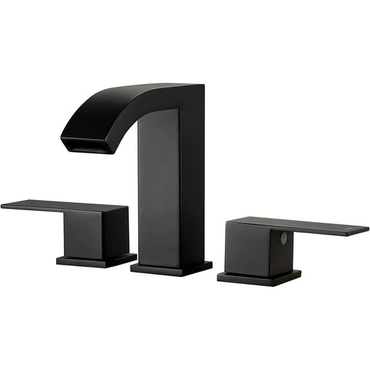 American Imaginations AI-36102 Square Black Stainless Steel Bathroom Sink Faucet with Matte Finish