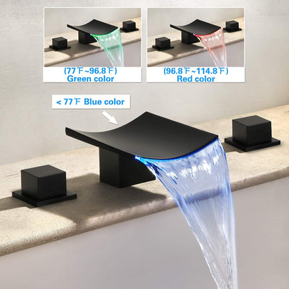 American Imaginations AI-36105 Square Black Metal Bathroom Sink Faucet with Black Finish